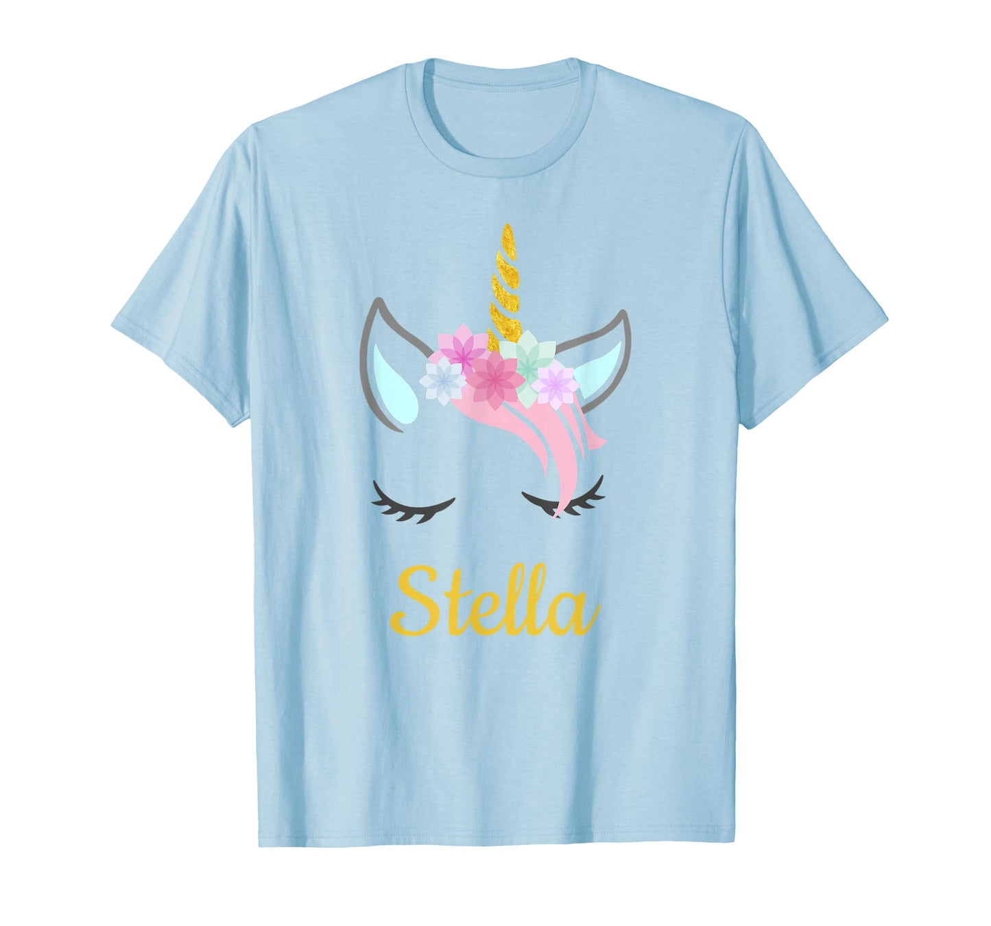 Stella White Unicorn Name T-Shirt