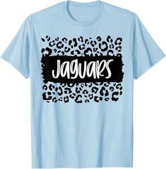Jaguars Team Mascot School Spirit Game Night Leopard Print T-Shirt