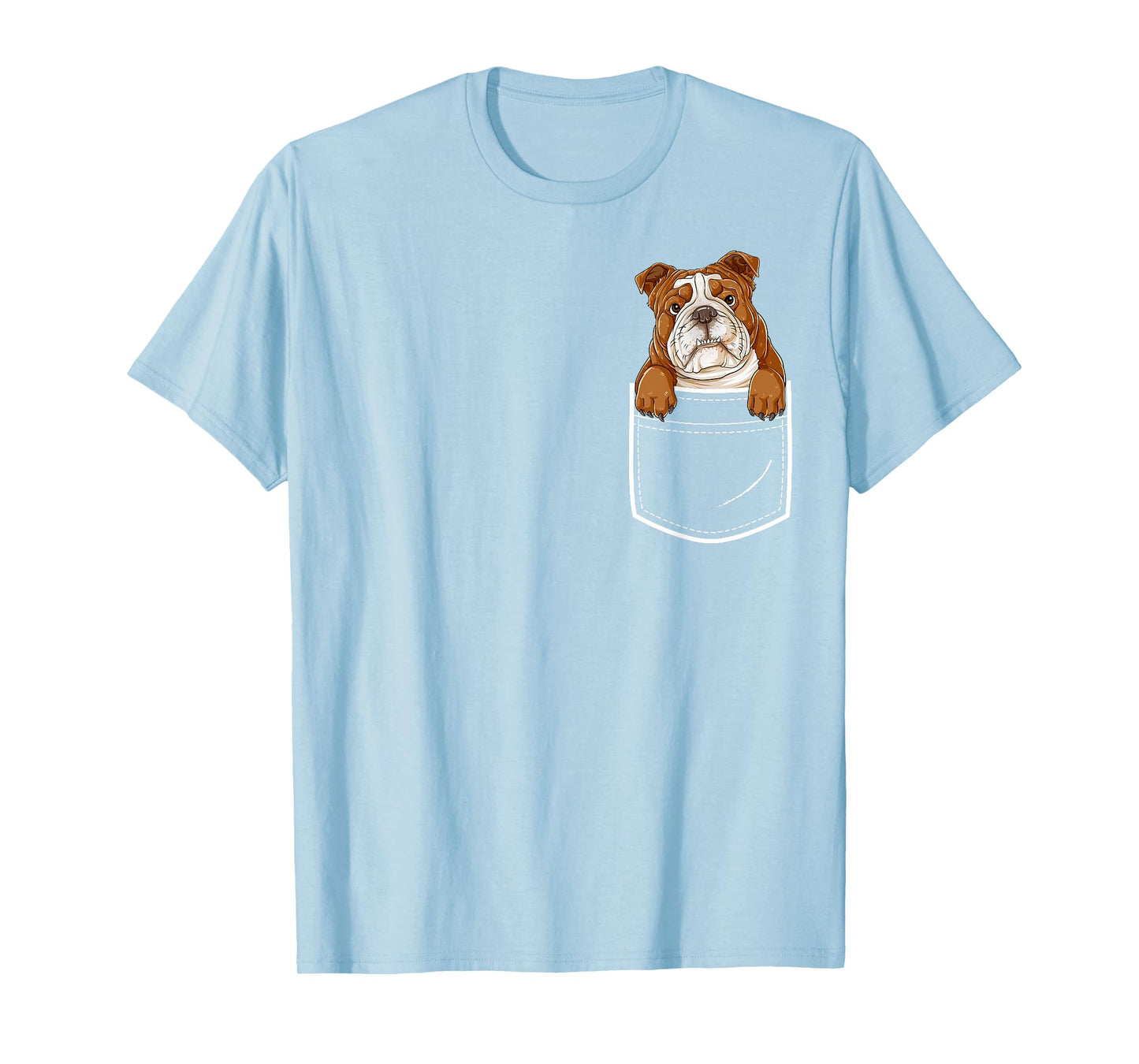 English Bulldog in Your Front Pocket T Shirt Dog Animals Tee T-Shirt for Men Women Kids