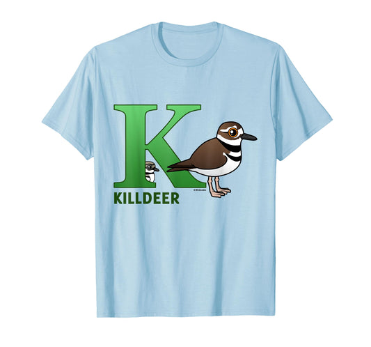 Cute K is for Killdeer Cartoon Alphabet Bird Gift Idea T-Shirt