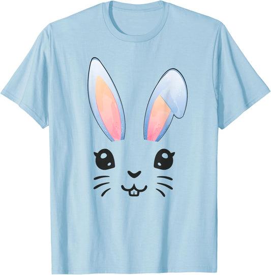 Cute Easter Bunny Face with Easter Bunny Ears - Happy Easter T-Shirt