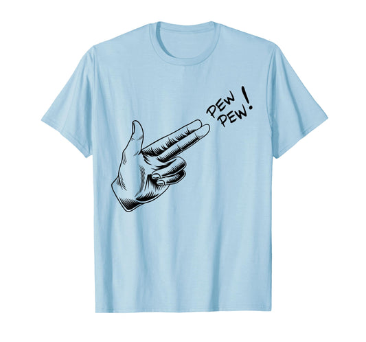 Hand Hands Pew Gun Line Art Scatch Lined Halloween Costume T-Shirt
