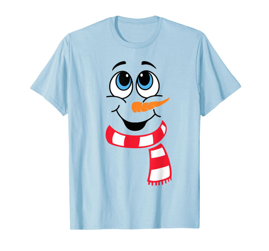 Funny Snowman Face Xmas Pajamas Merry Christmas Men Boys T-Shirt