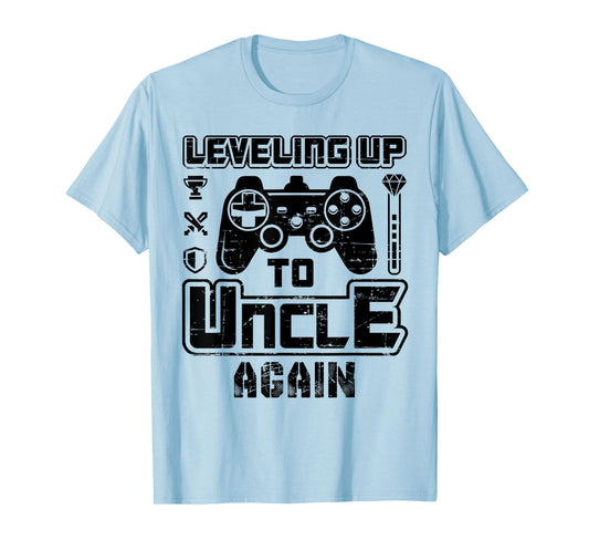 Leveling Up To Uncle Again Pregnancy Announcement T-Shirt