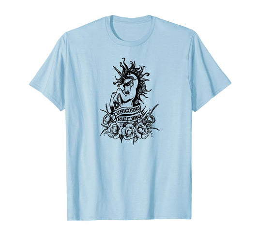 Unicorns Rule Bro Shirt, Fantasy, Tattoo Shirt, Magic Beasts T-Shirt