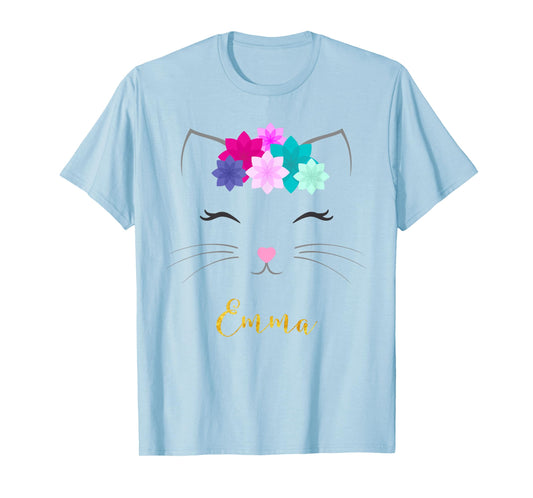 Emma Name Gift Personalized Kitty Cat Men Women Kids T-Shirt