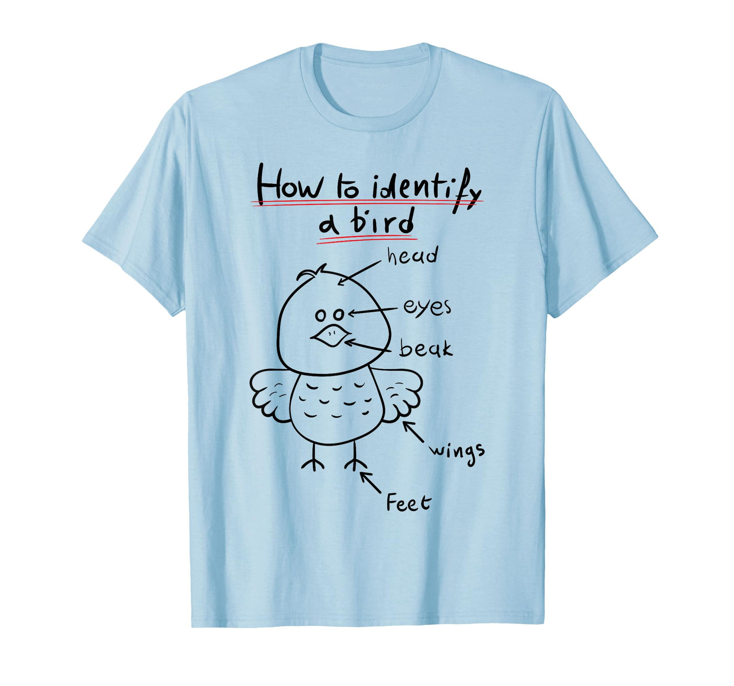How To Identify A Bird, Funny Physiology Study Diagram T-Shirt