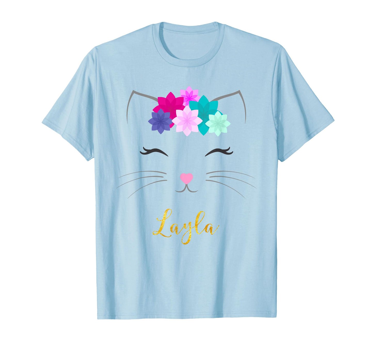 Layla Name Gift Personalized Kitty Cat T-Shirt