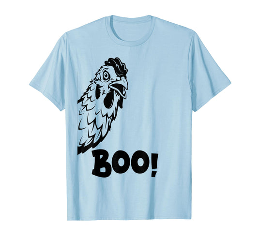 Boo Chiken Shirt Hen Hiding Peekaboo Scary Halloween Chicken T-Shirt