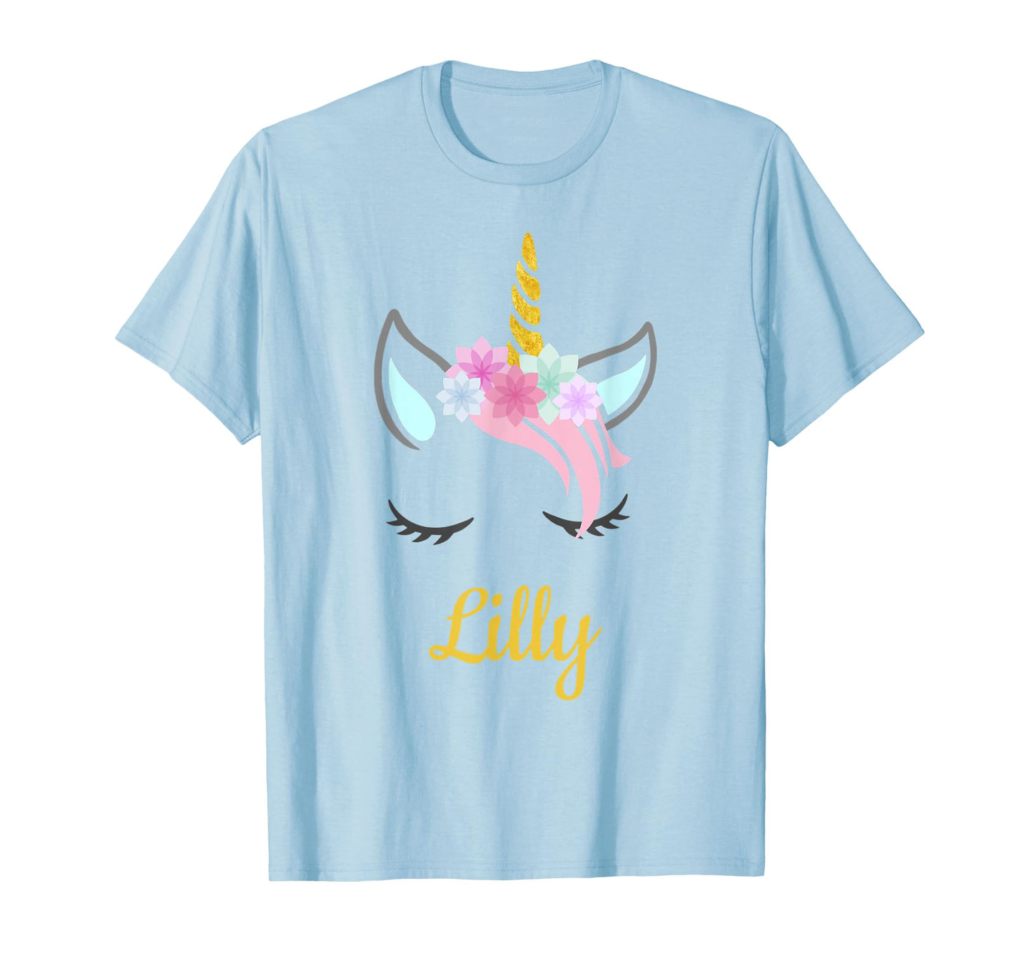 Lilly White Unicorn Name T-Shirt