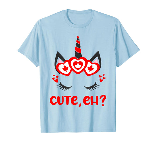 Funny Canadian Eh Girl Cute Unicorn Maple Leaf Canada Day T-Shirt