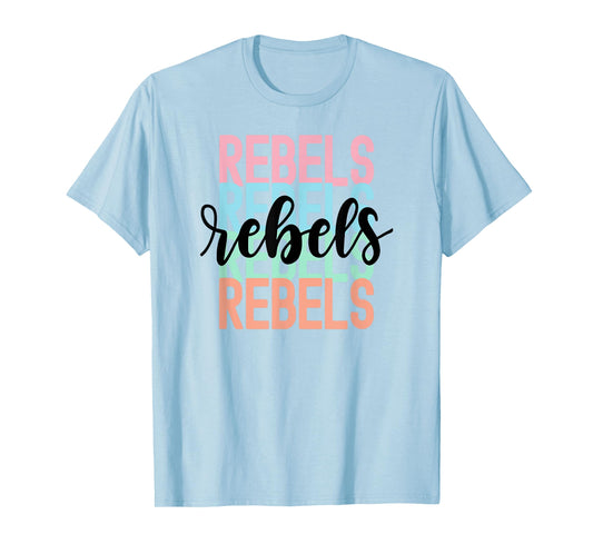 Rebels Team Mascot School Spirit Game Night T-Shirt
