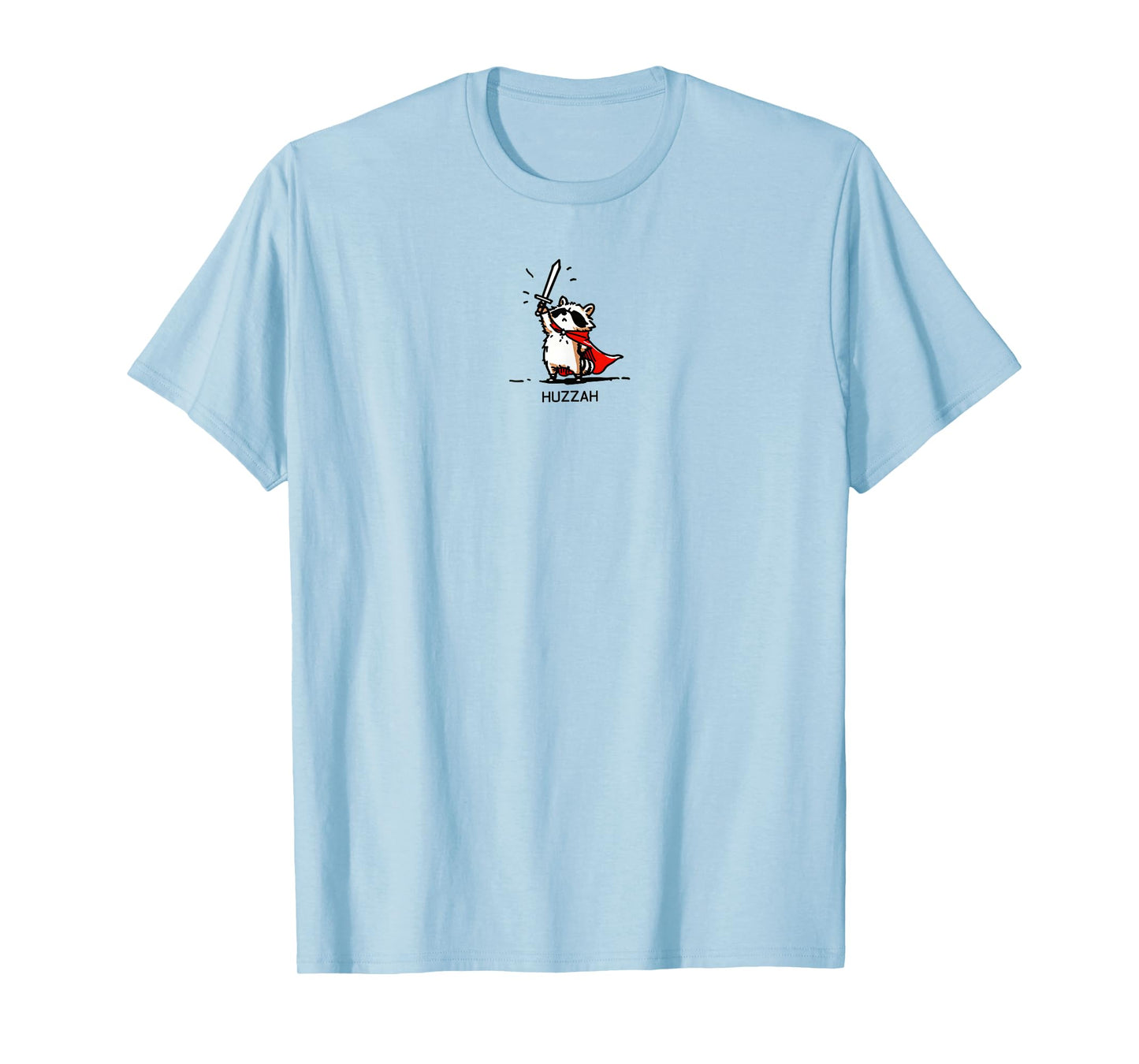Huzzah Raccoon Knight Funny Sword Meme Quote T-Shirt