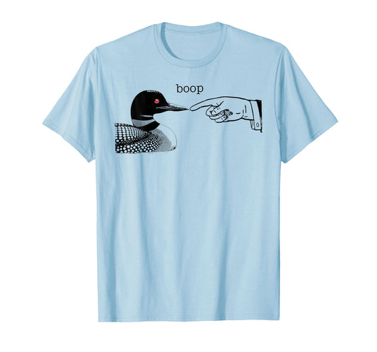 Loon Boop With Pointing Hand Human Funny Water Bird T-Shirt