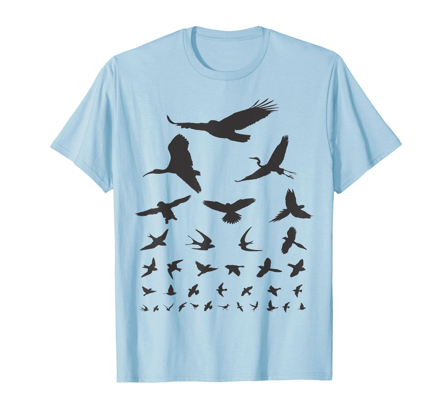 Happy Birding Women's Birdwatching Eye Chart T-Shirt, Grey, Small, Short Sleeve
