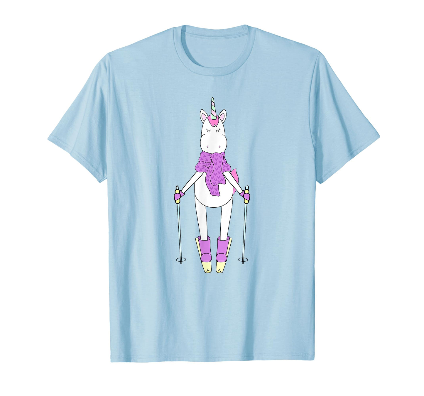 Cute Unique & Funny Unicorn & Skiing Art T-Shirt & Gift T-Shirt