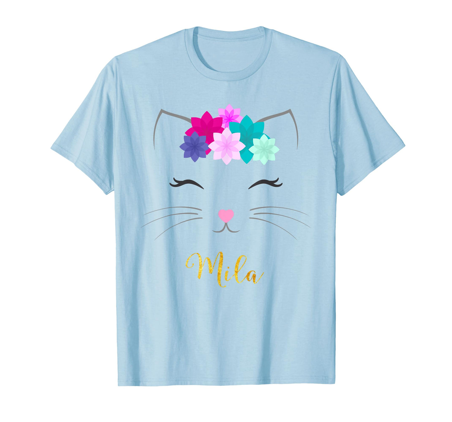 Mila Name Gift Personalized Kitty Cat T-Shirt