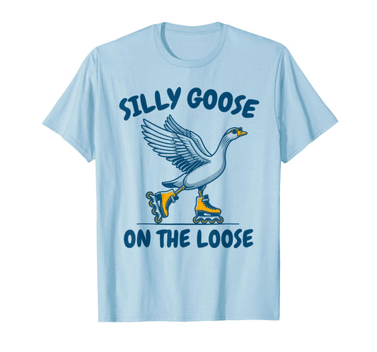 Funny Goose On The Escape Funny Animal Joke Retro Goose T-Shirt