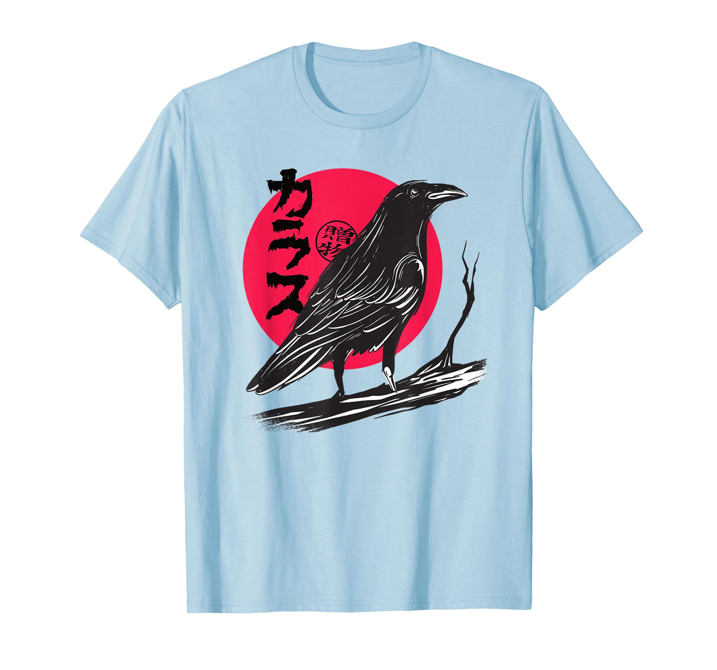 Red Moon Raven Crow Bird Japanese T-Shirt