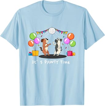 It's Pawty Time - Funny Dog Party Pun T-Shirt T-Shirt for Men Women Girls Kids
