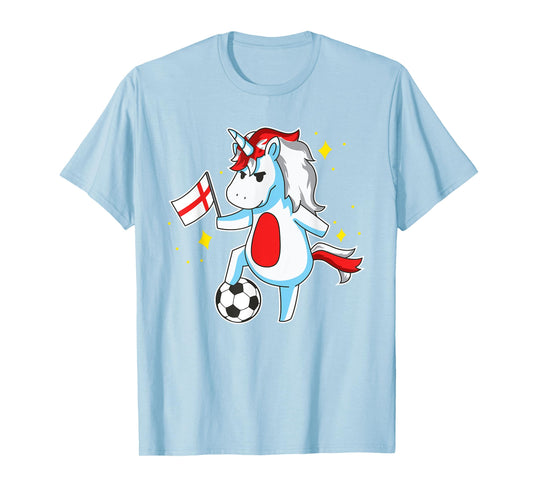 Soccer Unicorn England Jersey Shirt English Football T-Shirt