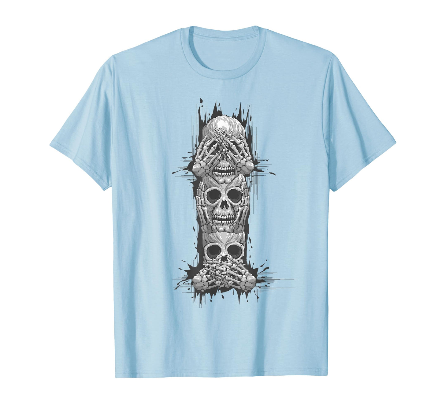 Hear No Evil See No Evil Speak No Evil, Skull Art T-Shirt T-Shirt