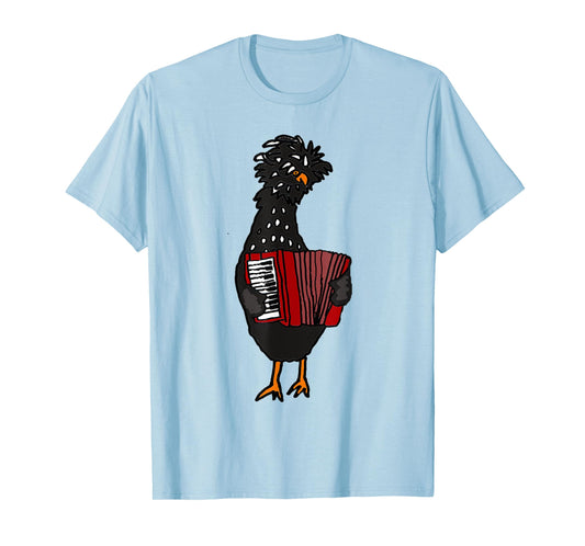 Smiletodaytees Fun Polish Chicken Playing Accordion T-shirt T-Shirt