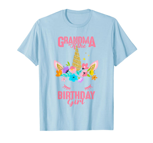 Grandma of the Birthday Girl Gift Unicorn Birthday Matching T-Shirt