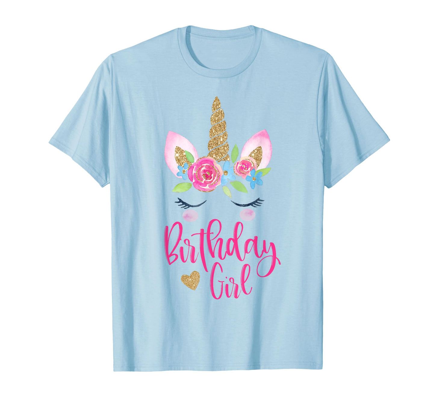 Unicorn Birthday Girl Shirt Pink Cute Theme Party T-Shirt T-Shirt