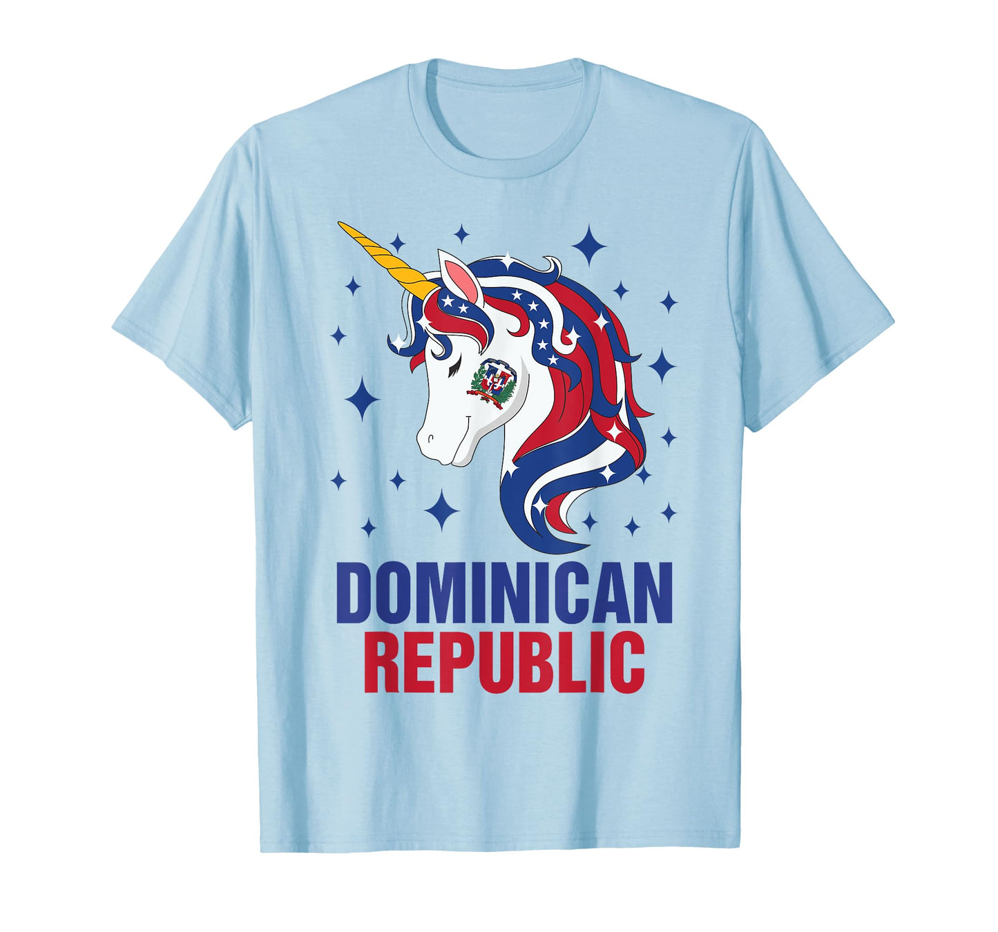 Dominican Republic Flag Independence Unicorn Teen Girl Kids T-Shirt