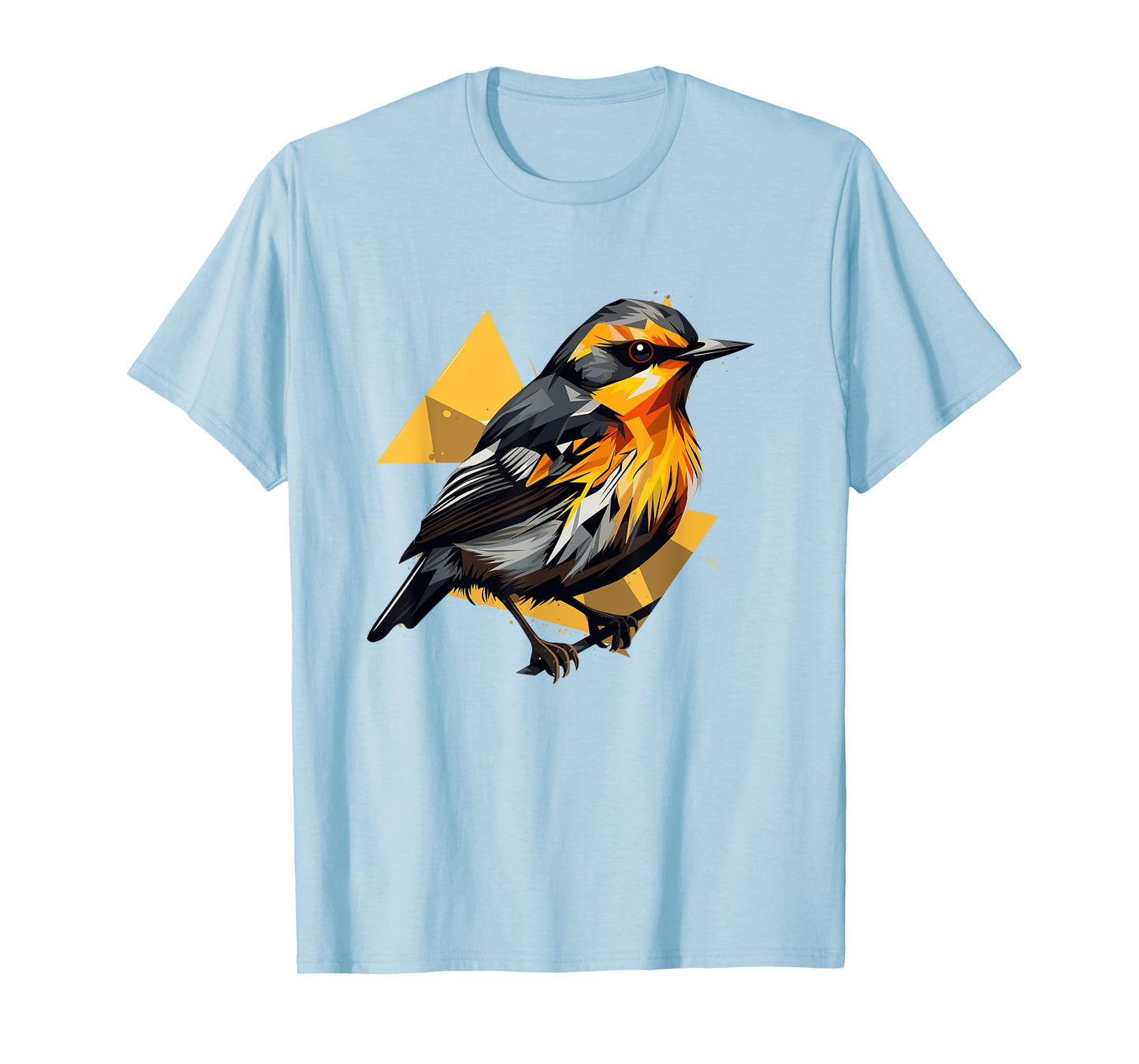 Blackburnian Warbler Geometric Patten Art,Cute Bird Lover T-Shirt