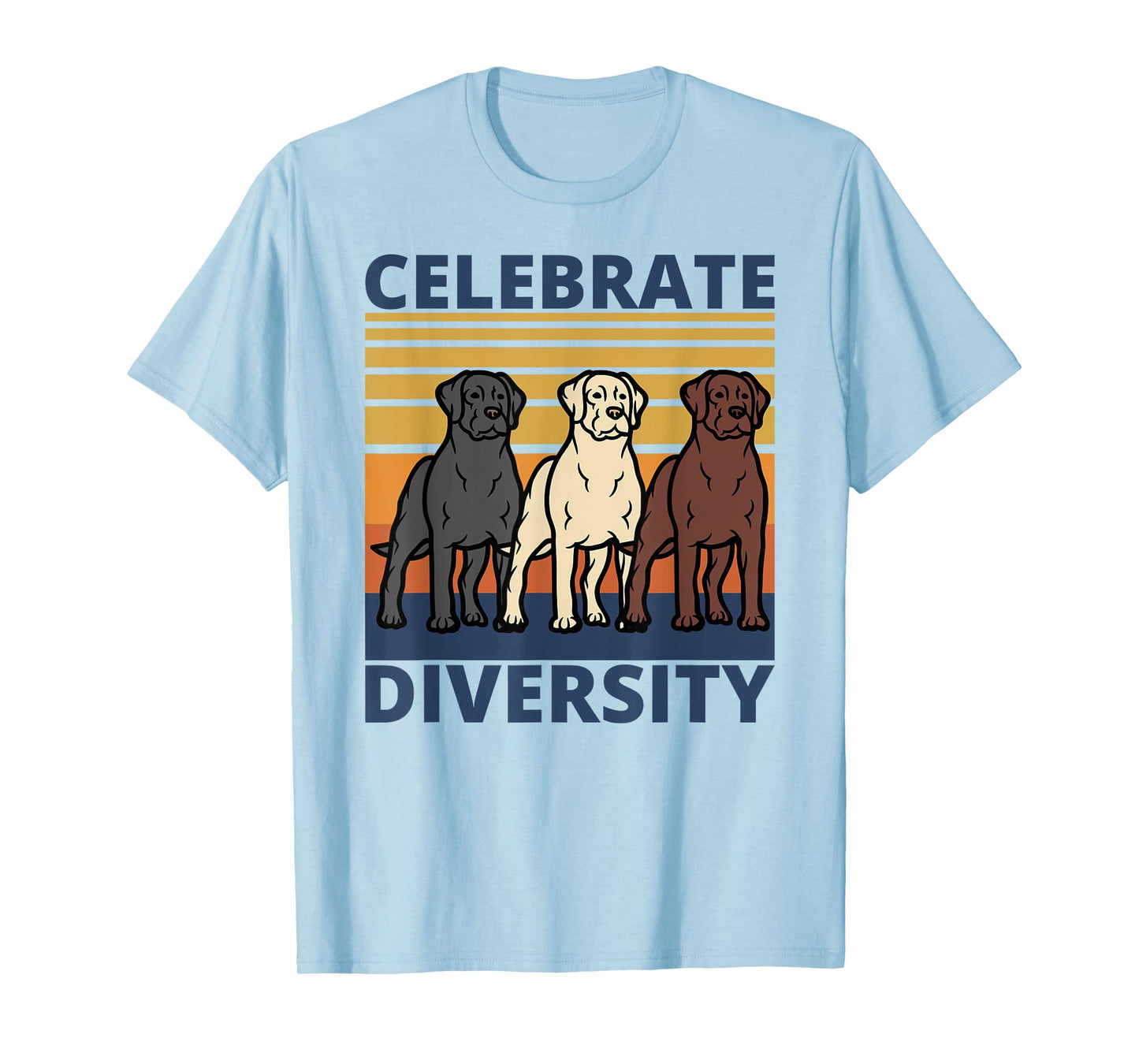 Black Yellow Chocolate Lab Celebrate Diversity Labrador T-Shirt