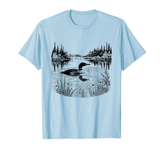 Loon in the Wilderness Birding Bird Watching Bird Lover T-Shirt
