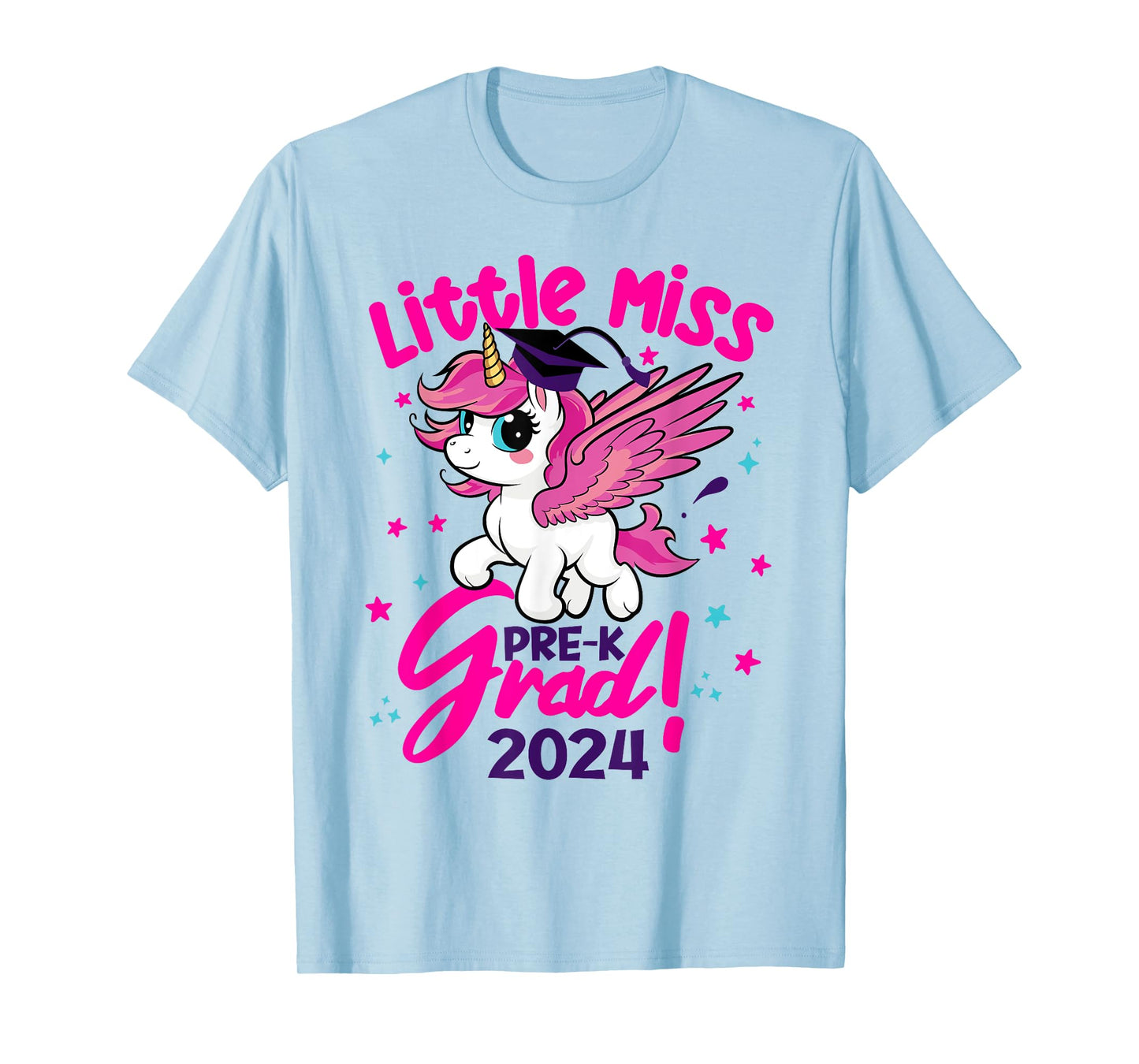 Unicorn Miss Pre-k Grad Preschool Graduation 2024 Kids Team T-Shirt