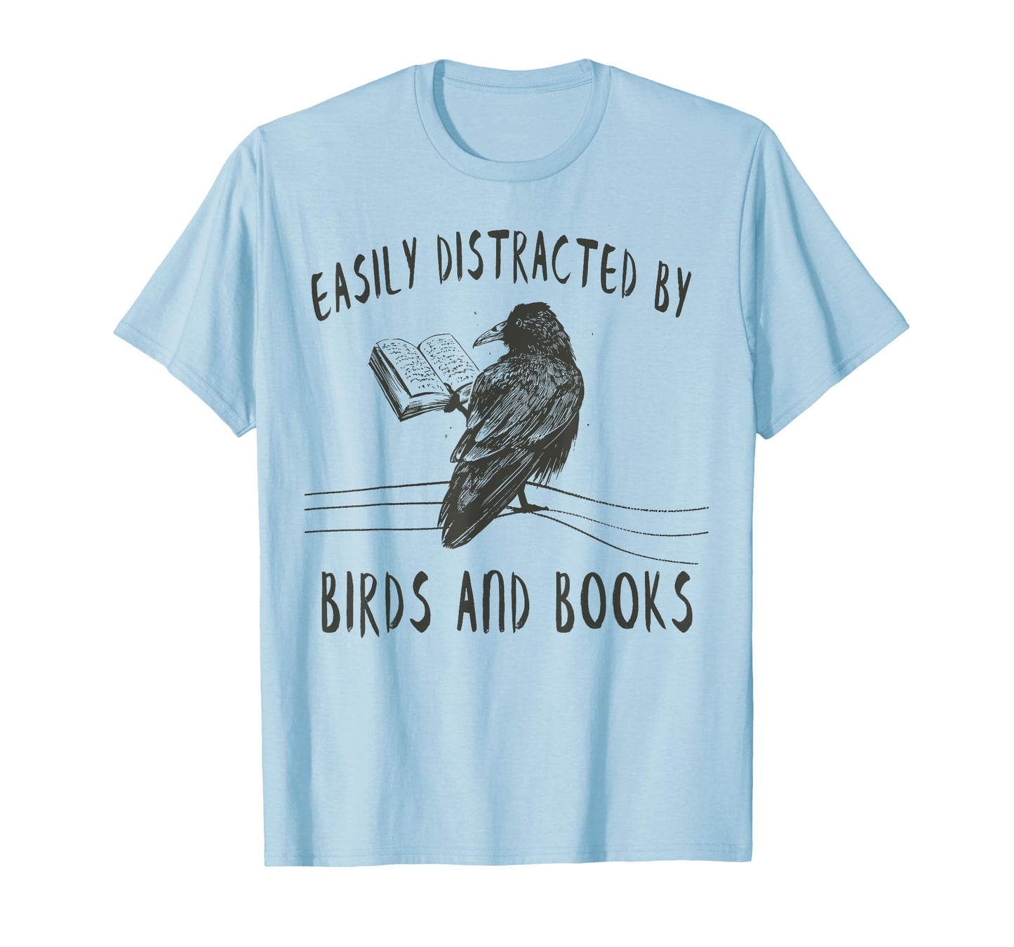 Easily Distracted By Birds And Books Shirts Reading Cool T-Shirt
