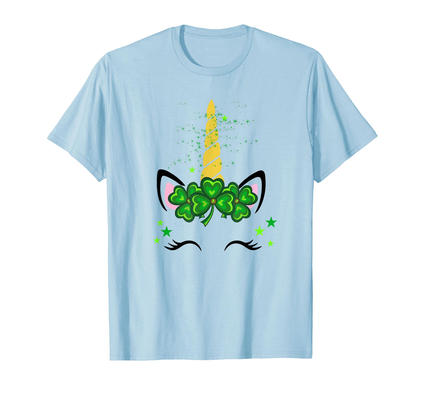 St. Patrick's Day Irish Unicorn face T-Shirt Men Women kids T-Shirt