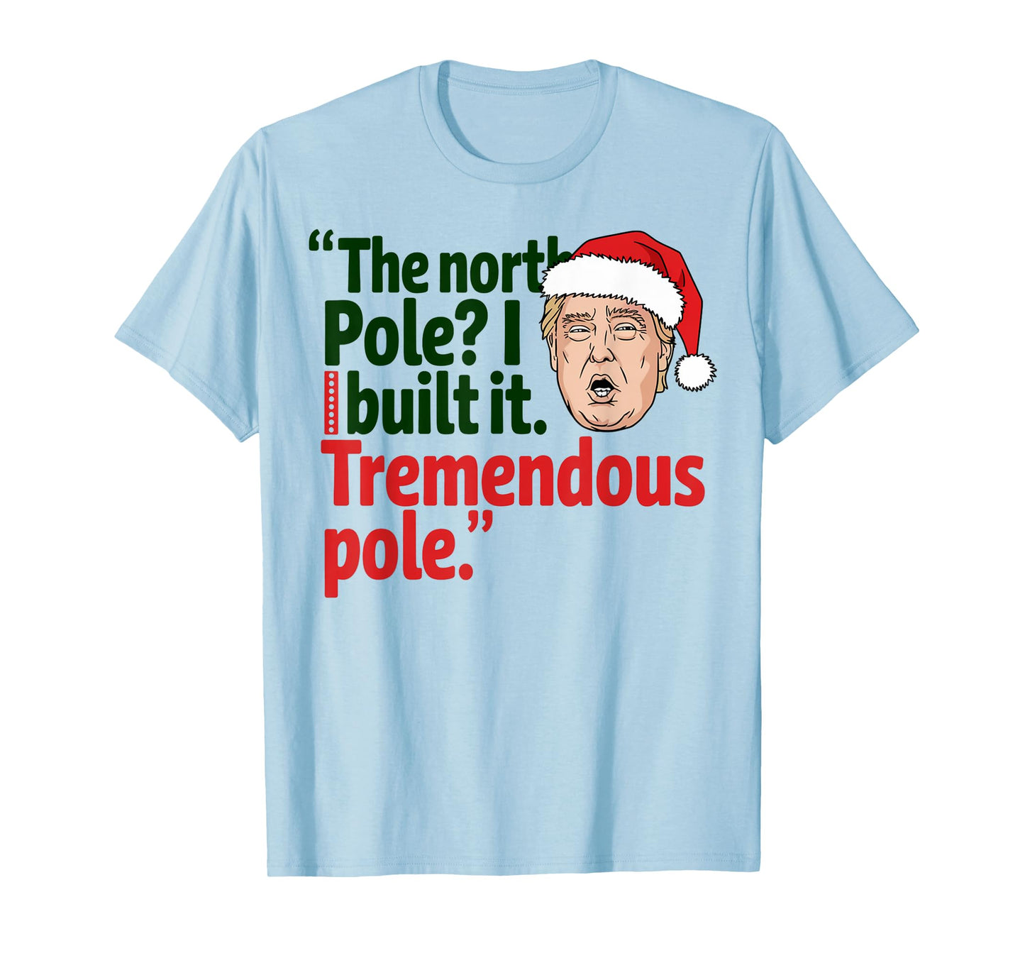 Santa Hat Trump Make Christmas Great Again Funny Unisex-Adults Kids White Short Sleeve Modern Letter Print Lightweight Cotton Blend T-Shirt Small