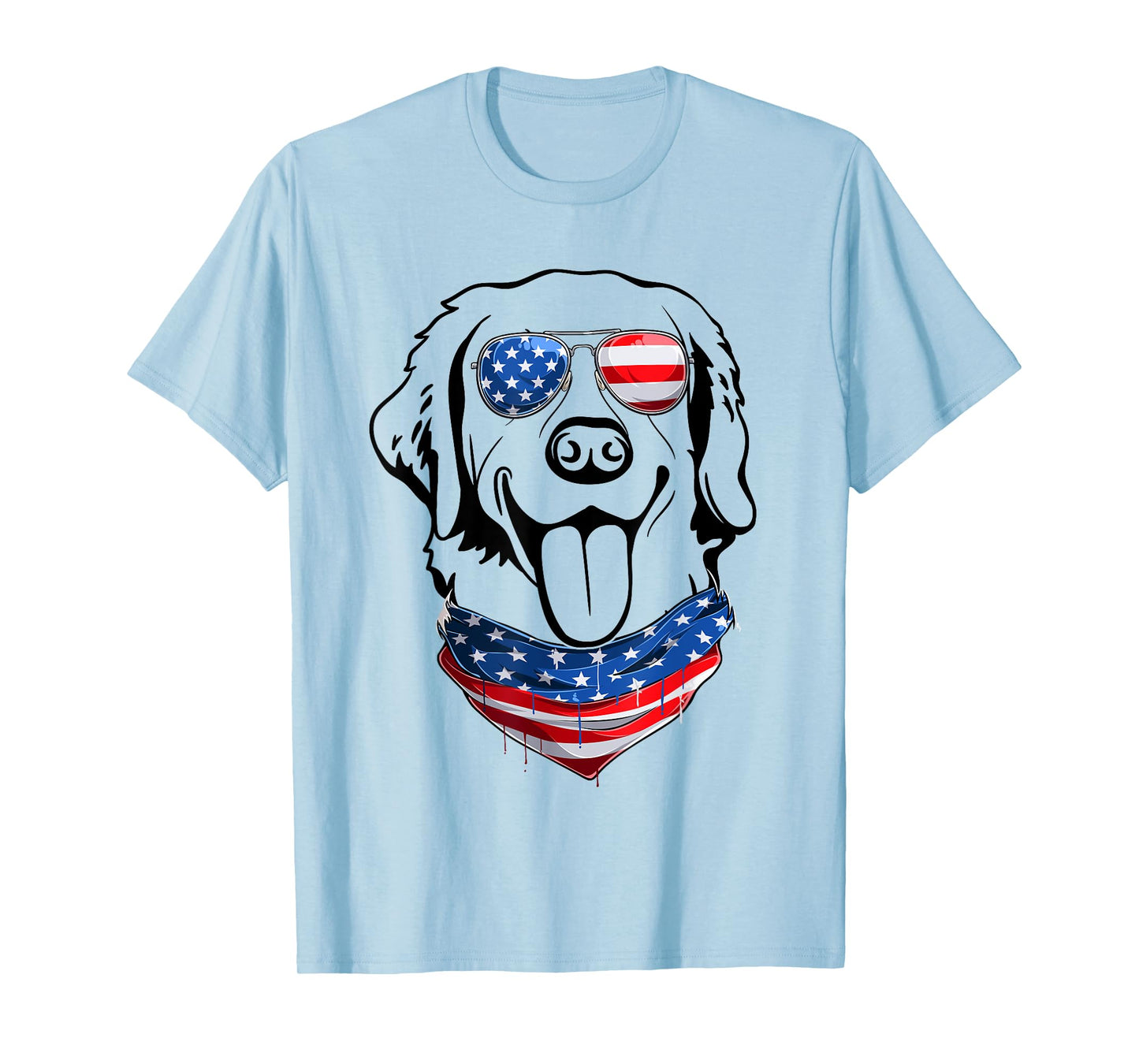 Labrador 4th of July Patriotic American Flag Labrador Dog T-Shirt