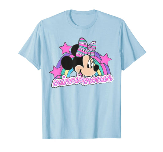Minnie Mouse - Face With Rainbow And Stars T-Shirt