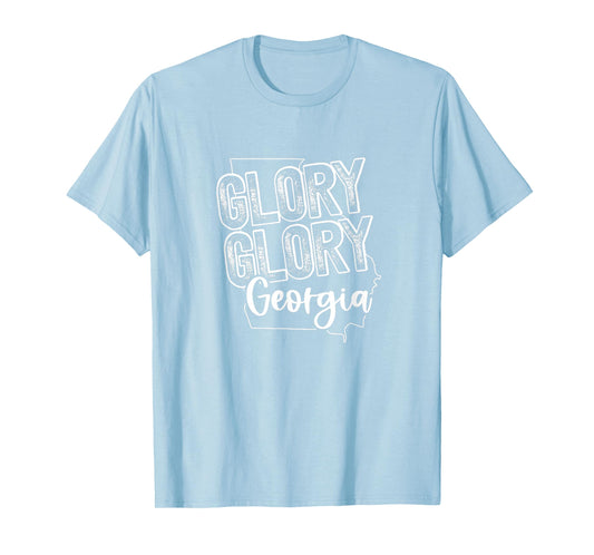Georgia fans fight song, Glory white on red T-Shirt