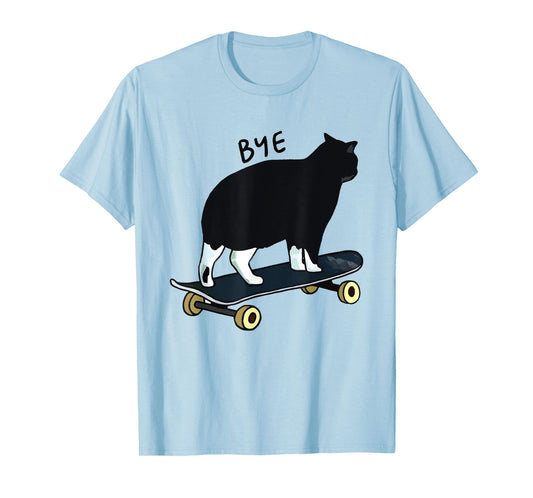 cat on skateboard cool skateboarding cat lover mom dad funny T-Shirt for Men Women
