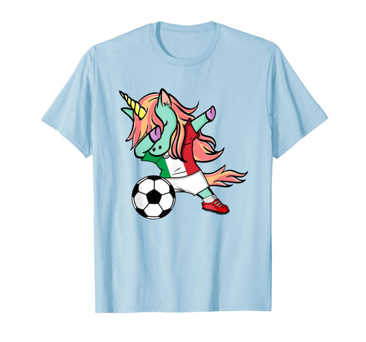 Dabbing Unicorn Italy Soccer Jersey Italian Football Lovers T-Shirt