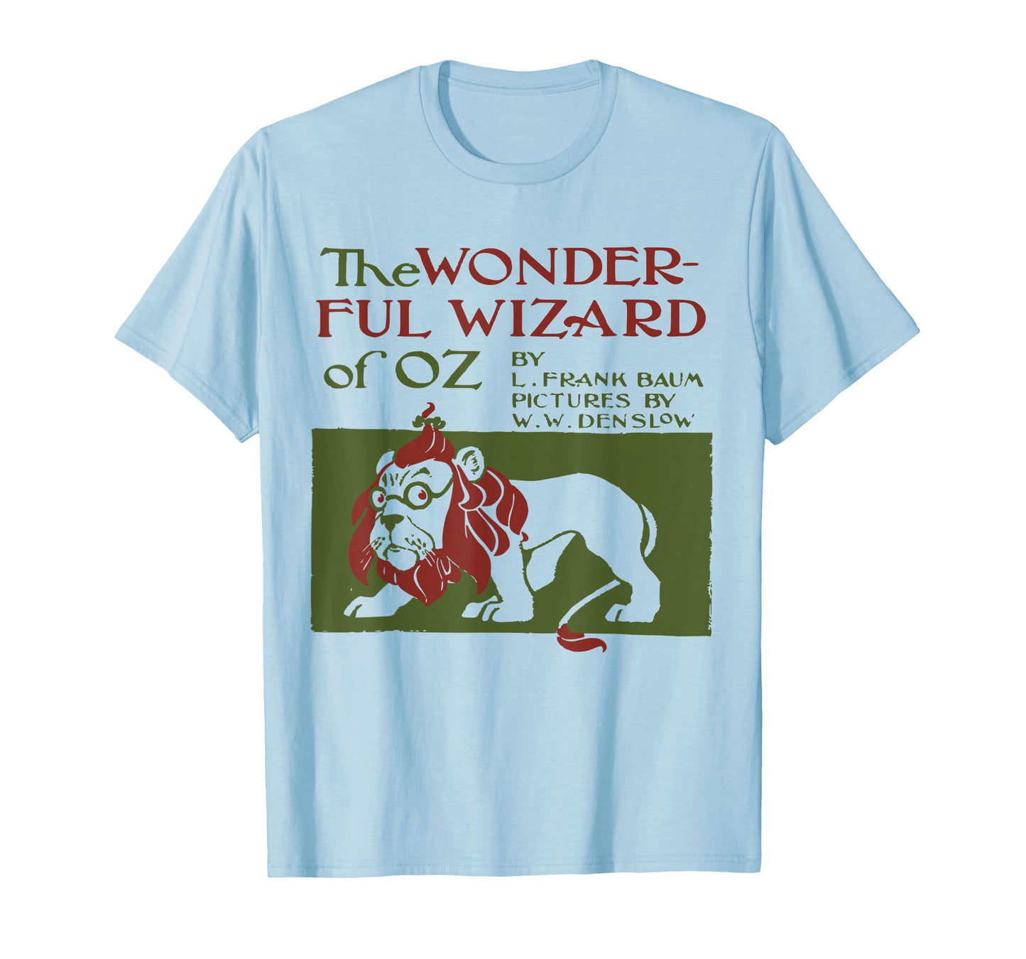 Vintage Classic Book Cover Wizard of Oz, Cowardly Brave Lion T-Shirt