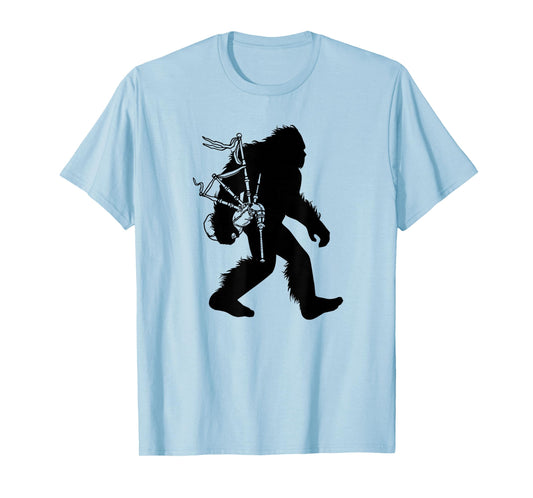 Bigfoot Bagpipes Irish Sasquatch Scottish Bagpiper T-Shirt
