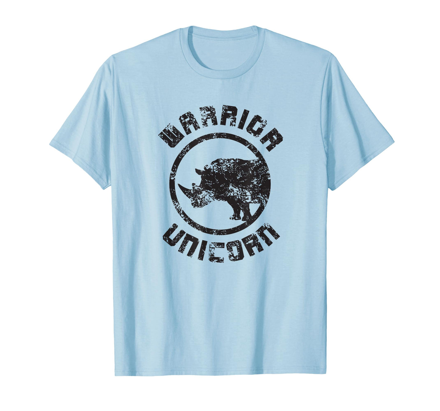 Warrior Unicorn Rhino Tshirt Distressed Graphic Tee T-Shirt