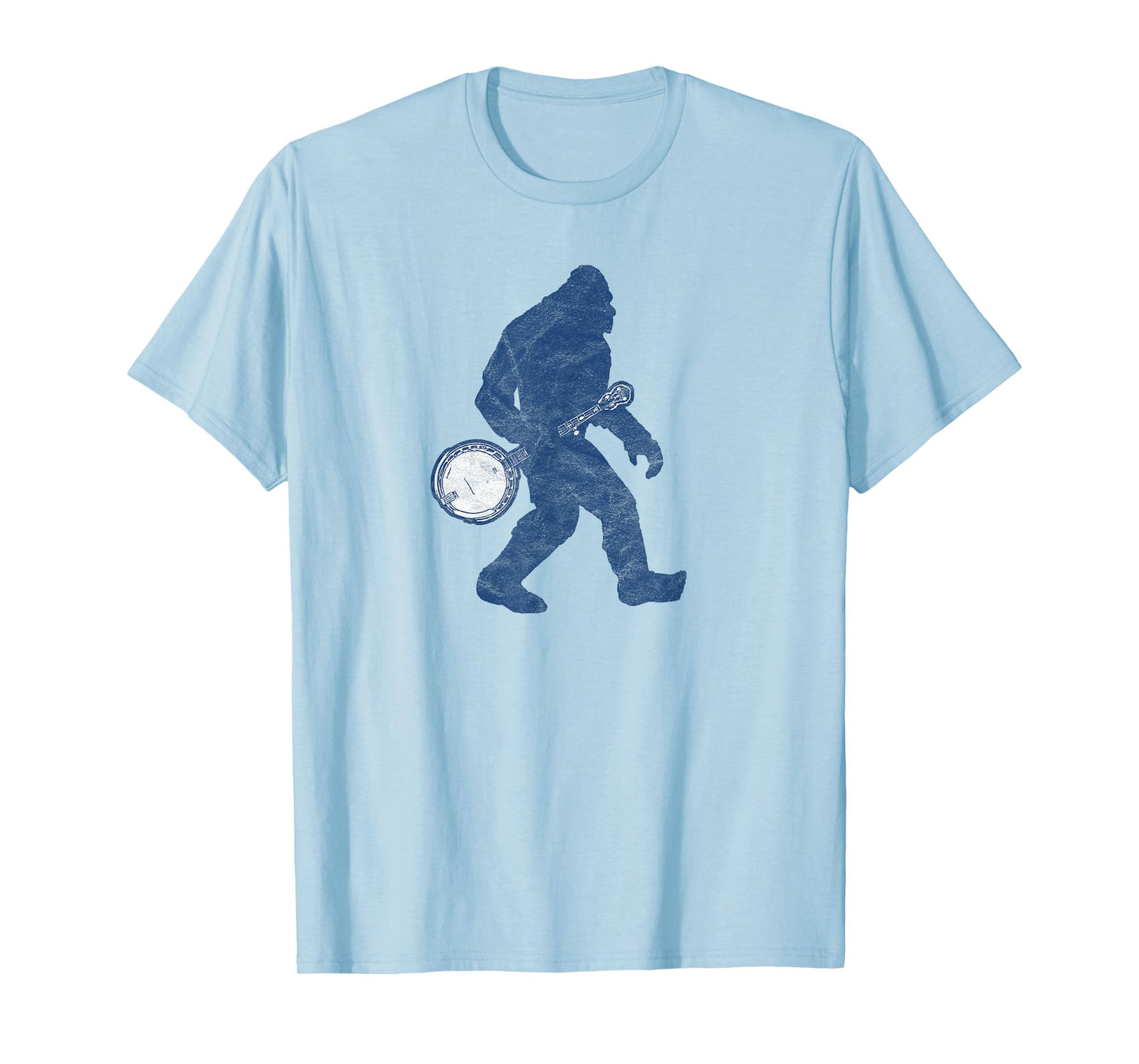 Bigfoot & Banjo - Sasquatch Silhouette Retro Bluegrass T-Shirt