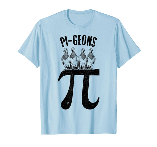 Pi Day Pi-Geons Funny Pigeon Bird Math Teacher Mathematics T-Shirt