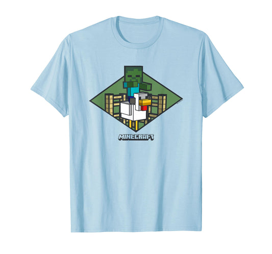 Minecraft Chicken Jockey Vintage Badge Logo T-Shirt
