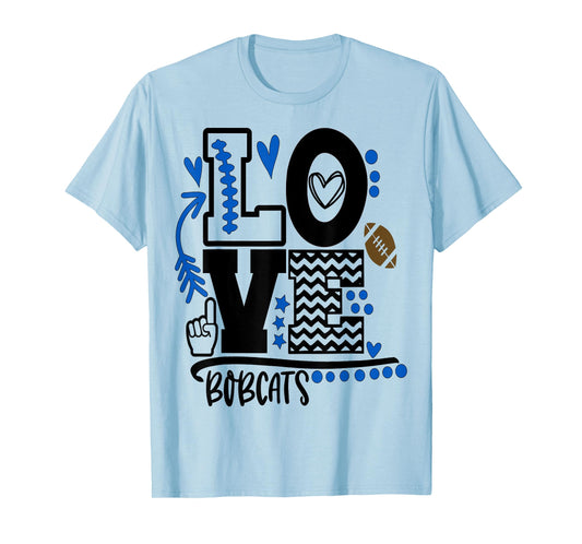 Football, bobcats, shirt, cats, mom, school spirit, t shirt T-Shirt