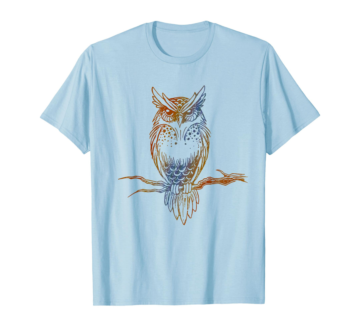 Multicolored Great Horned Owl T-shirt T-Shirt